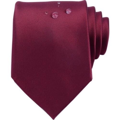 Ricnais Quality Waterproof Silk Solid Necktie 8cm Tie For Business Wedding Mens Formal Red Green Black Ties Corbatas Fashion