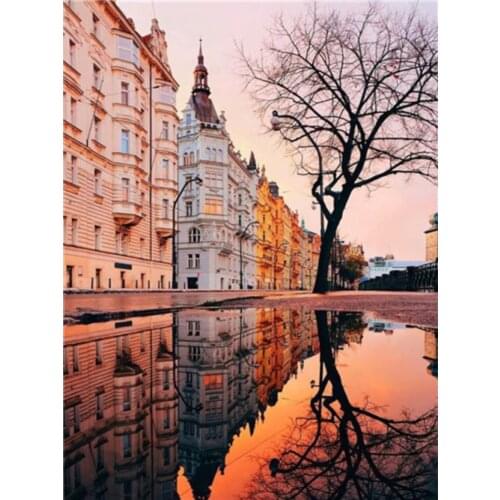 Scenery diamond painting full drill tree mosaic art embroidery landscape rhinestone picture puzzle toys kids drawing wall decor