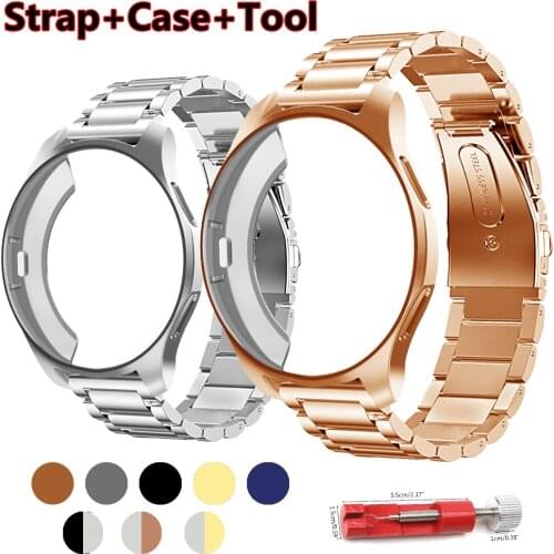Case+20mm/22mm watch band For samsung gear S3 Frontier strap Galaxy watch 46mm 42mm Stainless Steel+TPU plated protective case
