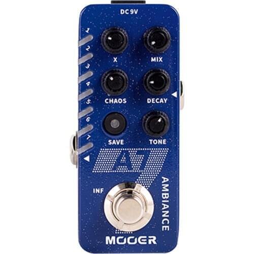 MOOER A7 Reverb Pedal Guitar Ambient Built-in 7 Reverb Effects Infinite Sustain Buffer Bypass Reverb Effect Pedals Guitar Parts