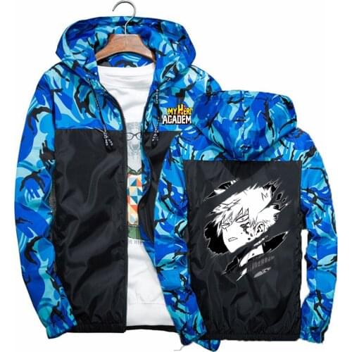Men Anime My Hero Academia Bakugou Katsuki Casual Male Clothing Harajuku Coats Sport Custom Sleeve Outerwear Hoodies