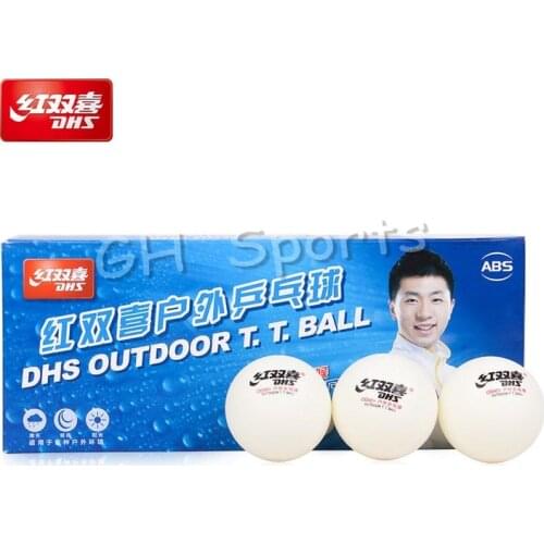 DHS OUTDOOR Table Tennis Balls (Stable Performance in All Weather, Seamed ABS 40+ Balls) Plastic Ping Pong Balls