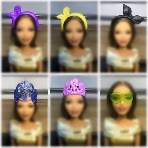 For Barbie Doll Set Van Sieraden Ketting Earring Strik Crown glasses Accessoire Dolls Kids Gift