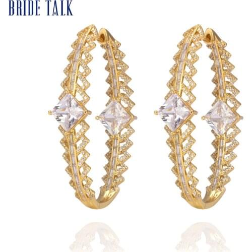 Bride Talk Oval Egg Shaped Shining Earrings Cubic Zirconia Luxury Fashion Jewelry For Women Wedding Party High Quality Gift