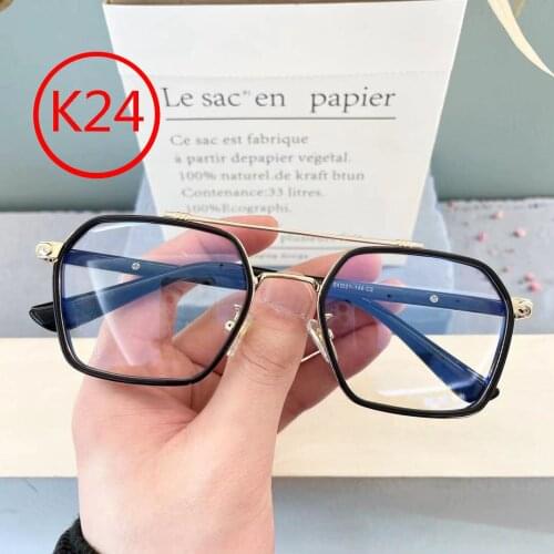 K24 Anti blue light glasses cross flower pure titanium fashion accessories retro titanium plate spectacle frame myopia spectacle