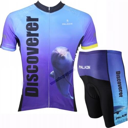 Deep blue dolphin Anti Pilling clothing sport short sleeved summer bike riding jerseys waterproof for mens larger size