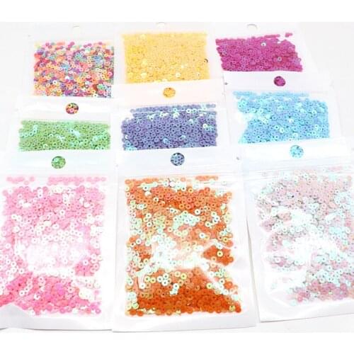 10g Pure Color Sequins Flat Round Pvc Loose Sequin Sequin Embroidery Craft Ladies Fabric Embroidery Accessories 3mm 4mm 5mm 6mm