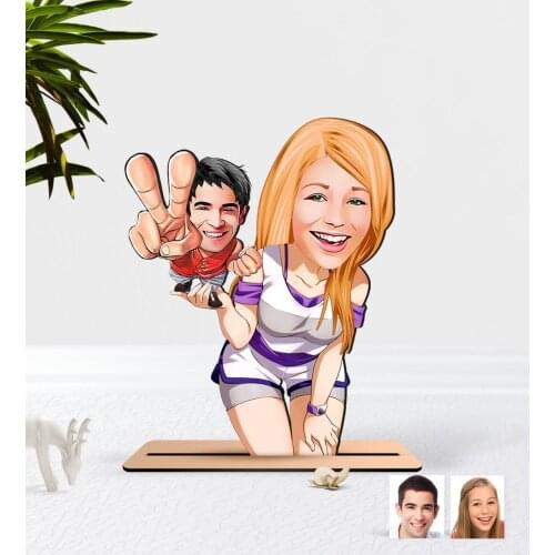 Personalized Valentine Caricature Of Wood Biblo-30