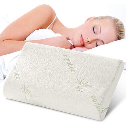 Sleeping Pillow Bamboo Fiber Fabirc Memory Foam Neck Pillow Care For The Cervical Spine Breathable Comportable Bedding Pillow