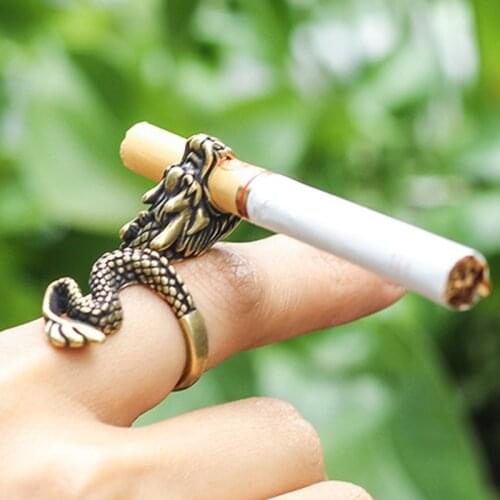 Retro Ring Dragon Cigarette Holder Rack Finger Clip for Cigarettes Holder Gift