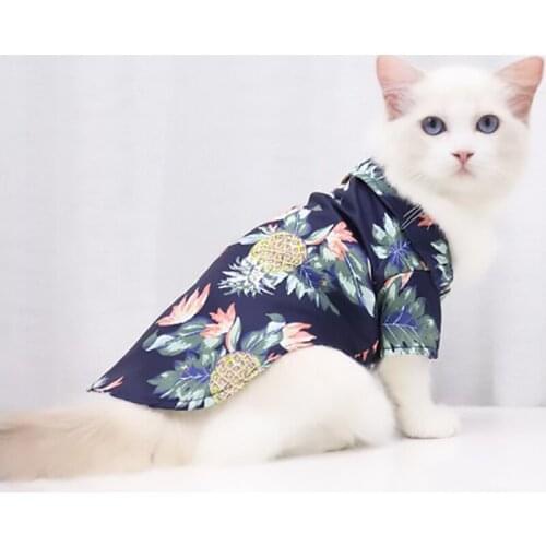 Cat Shirts Dog Clothes Summer Beach Clothes Vest Pet Clothing Floral T-Shirt Hawaiian For Small Large Dog Chihuahua Cat clothes