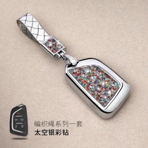 Alloy Special Diamond Car Key Cover key Case For Cadillac CT4 CT5 CT4-V C8 Corvette 2020 2021 Escalade