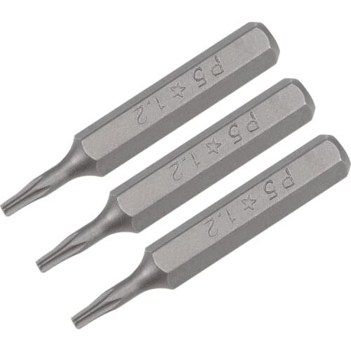 Uxcell Screwdriver Bits 3pcs 5/32 Inch Hex Shank Star-Shape P5/1.2mm Screwdriver Bit Set 28mm Length P2 Screw Driver Kit Tools