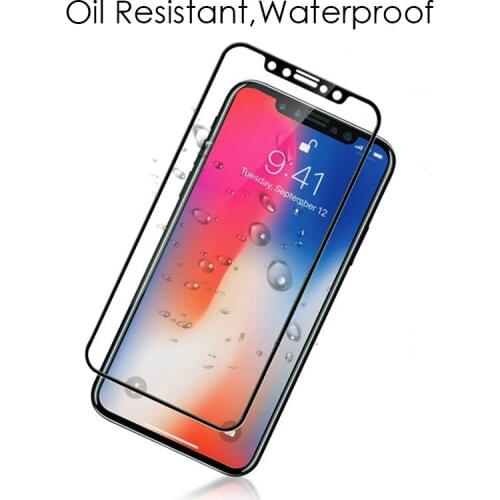 50pcs/lot 10D Tempered Glass For iPhone X XS XR XS MAX Screen Protector Full Cover Protective Glass For iPhone X Screen Film