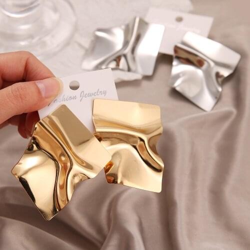 FNIO 2021 Fashion Large Statement Drop Earrings Geometric Jewelry Women Big Dangle Hanging Fashion Modern Female Earring