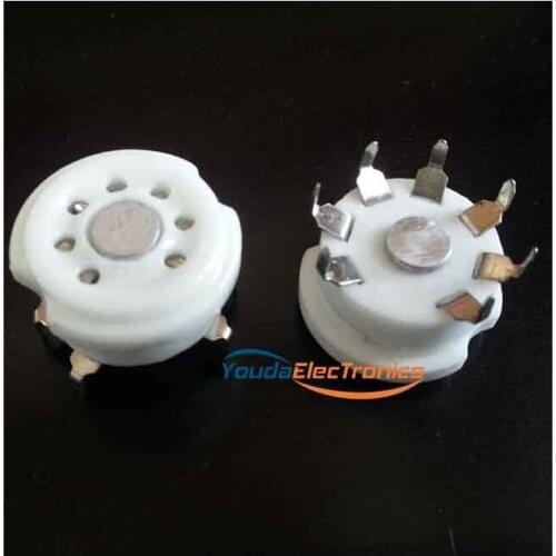 10PCs Silver plated GZC7-Y-A PCB mounting 7pin Vacuum tube socket for 6J1 6J2 6Z4 6K4 6X4