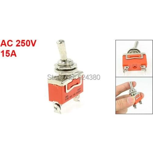 1021 Panel Mount Toggle Switch SPST 1P1T SP1T 1PST ON/OFF Two 2 Position Lock 15A 250V AC Discount