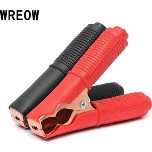 2pc Metal Car vehicle Battery Clips Crocodile Alligator Test Clamps 90mm 100A Red+ Black Testing Clip High Current Clip Copper