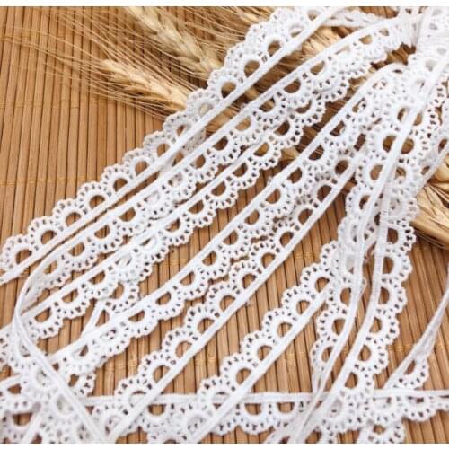 5 Yards/lot 1CM Width Milk Silk White Sewing Flower Lace Fabric Trims Water Soluble Exquisite Lace Trim DIY Sewing Materials