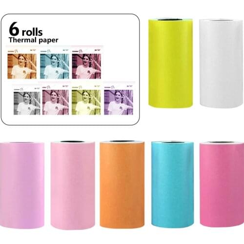 6 Rolls Thermal Paper Roll 57*30mm Clear Printing For PeriPage A6 Pocket Thermal Printer for PAPERANG P1/P2 Mini Photo Printer