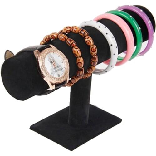 Velvet T-Bar Display Stand Holder Organizer Bracelet Jewelry Watch Headband Rack