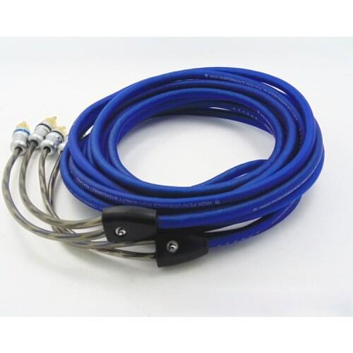 Oxygen-free copper RCA audio cable High-grade 5m Cable Converter amplifier subwoofer Blue