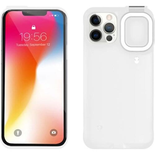 For iPhone 12 Pro Max 11 Phone Case Fill Light Selfie Beauty Ring Light Flash Phone Case Cover Capa Shell for iPhone 11 12