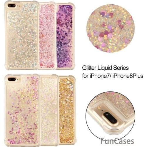 Sequins Case sFor Hoesjes iPhone 7 Plus Soft TPU Back Cover Protection Animal Phone Case sFor iPhone 8 Plus Kryt Cellular Bag