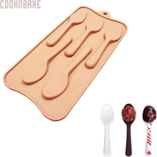 COOKNBAKE DIY Silicone Mold 5 Lattices New Styling DIY Spoon Chocolate Molds Ice Cube Mold SICM-115-9