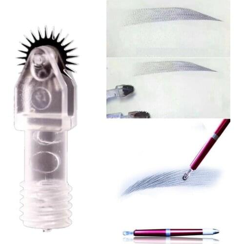 20pcs Roller Fog Eyebrow Needles Microblading Blades for PMU faster Coloring with tebori Tattoo Pen 7/10mm