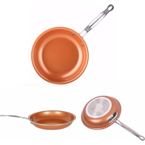 Non-stick Copper Frying Pan 10 inch with Ceramic Induction Skillet Coating Induction Cooking Pans Kitchen Supplies