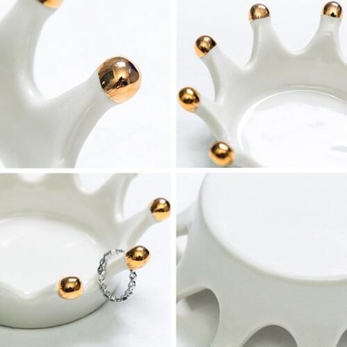 European-style ins ceramic crown jewelry storage plate pendulum nail shop makeup shop cabinet creative personality decoration