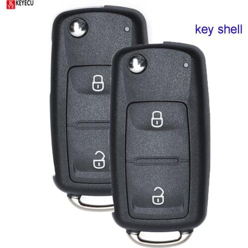 KEYECU 2pcs for Volksw*agen Amarok 2010-2016 Transporter 2012-2016 Remote Key Shell Case Fob for 7E0 837 202 AD