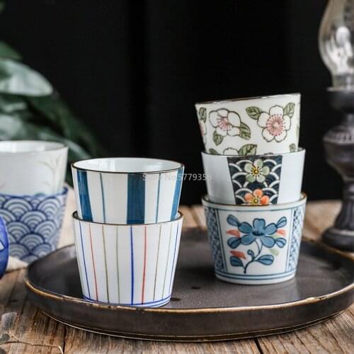 Creative Design Japanese Style High Quality Ceramic Tableware Straight Mouth Cup Tea Cup Household Practical Cup