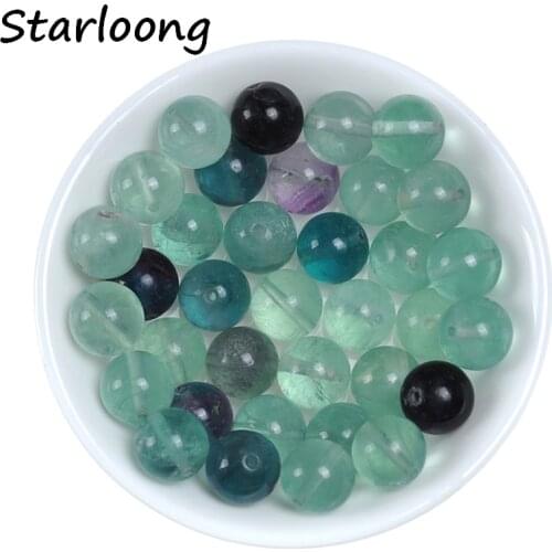 Natural Stone Green Fluorite Round Loose Beads 15" Strand 6 8 10 12MM Pick Size For Jewelry Making DIY Necklace Bracelet Gift