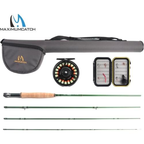 Maximumcatch 5/6WT Fly Fishing Kit Fast Action 9FT Fly Rod Pre-spooled Fly Reel Fly Line With Cordura Triangle Tube
