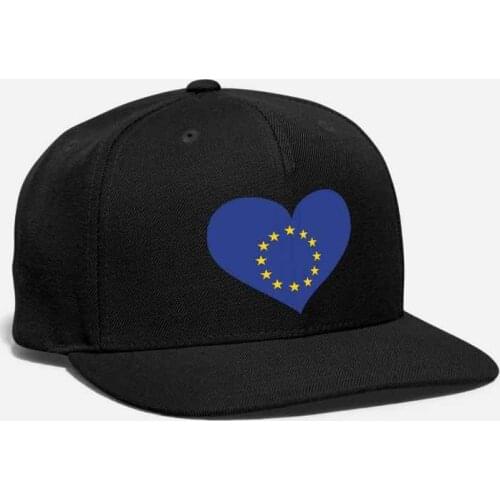 Europe Flag Patch Embroidery Love Heart European Union Emblem Shield coat of arms Brussels Belgium Unisex Adjust Snapback Cap