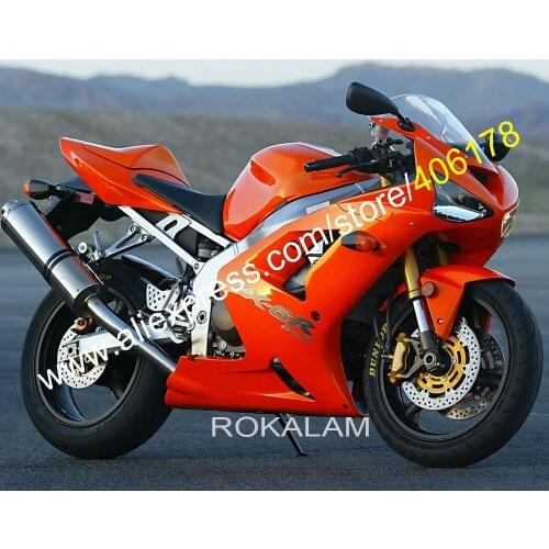 Customized Injection ABS Fairing For Kawasaki 2003 2004 Ninja ZX6R Orange Bodywork Motorcycle Kit (Injection Molding)
