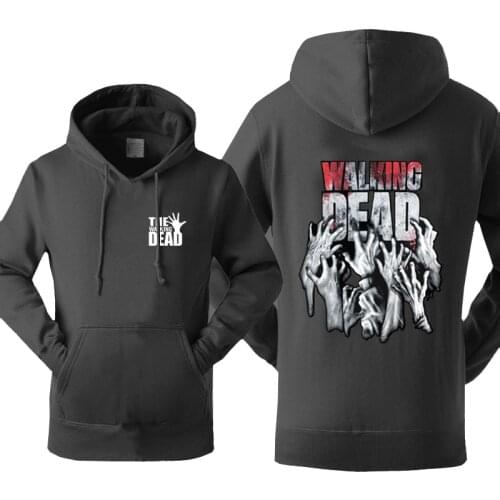 New Arrival Hoody For Men Sweatshirt 2019 Autumn Winter Fleece Warm Sweatshirts The Walking Dead Print Hip Hop Punk Harajuku Hot