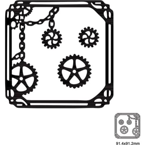 Frames Gearwheel Cards Metal Cutting Dies For DIY Scrapbook Cutting Die Paper Cards Embossed Decorative Craft 2021 New