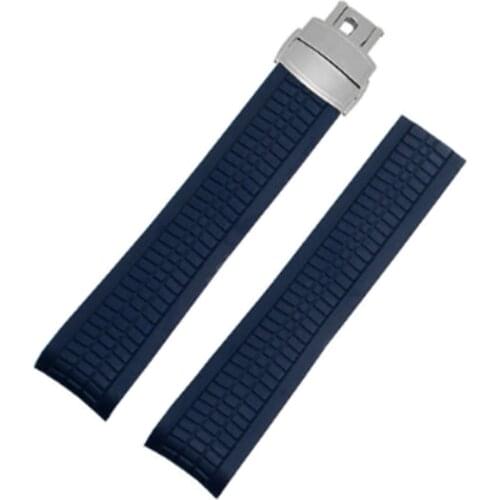 21mm Watchband Genuine Rubber Whtch Band Silicone Strap Buckle Fit for Patek Philippe Aquanaut [5164/5165]