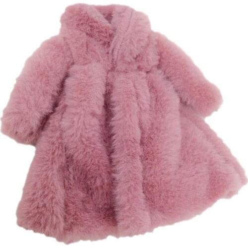 Fashion Long Sleeve Soft Fur Coat Doll Accessories Clothes Tops Dress Winter Warm Casual Wear Accessories Clothes For Kids Toy