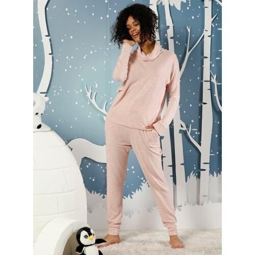 Siyah inci Women's Knitted Pajamas
