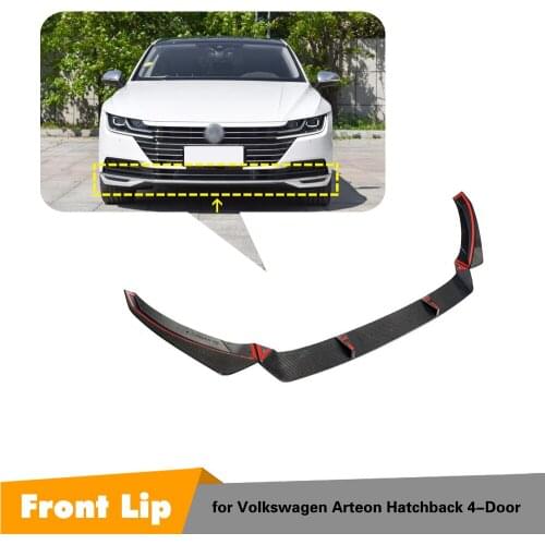 Carbon Fiber Front Bumper Lip Spoiler Splitters For Volkswagen VW CC Standard，Not for R-LINE 2019 2020 Front Bumper Guard