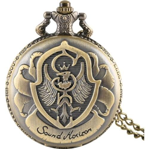 Vintage Bronze Polish Eagle Pattern Quartz Pocket Watch Necklace Casual Fob Watches Men Fashion Souvenirs 2019 New Clock Gifts