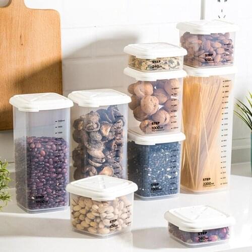 Graduation Food Sealed Cans Kitchen Storage Candle Jar Rice Dispenser Plastic Container Jars With Lid Grain Tanks Noodle Boxes