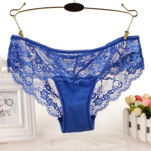 ANEVON Hot Sales Sexy Lace Panties Women Lingerie Shiny Transpanrent Sheer Lace Briefs Big Size Brazilian Female 5 colors XL XXL