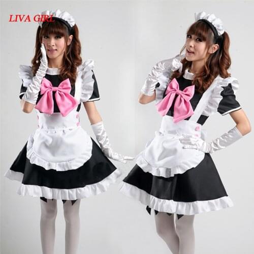 Restaurant Maid COSPLAY Anime Costume Women Maid Cafe Free Shipping