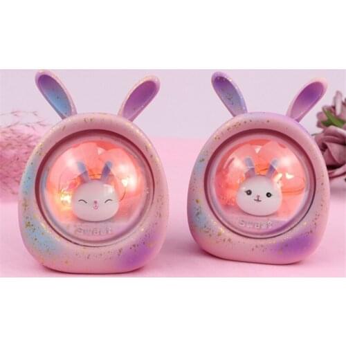 Starry Sky Rabbit Table Lamp Home Decoration Desk Accessories Christmas Wedding Decor Night Light Couple Bedside Lights Gifts