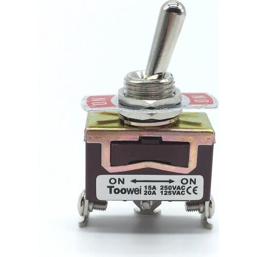 1PC Locking Toggle Switch Silver Contacts 3 Pin Screw ON ON Rocker Switch ON/OFF 2Pin 15A 250VAC/20A 125VAC